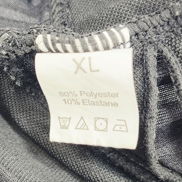 Black Ribbed Halter One-Piece Swimsuit With Ruffle Detail   Size XL - Picture 3 of 5